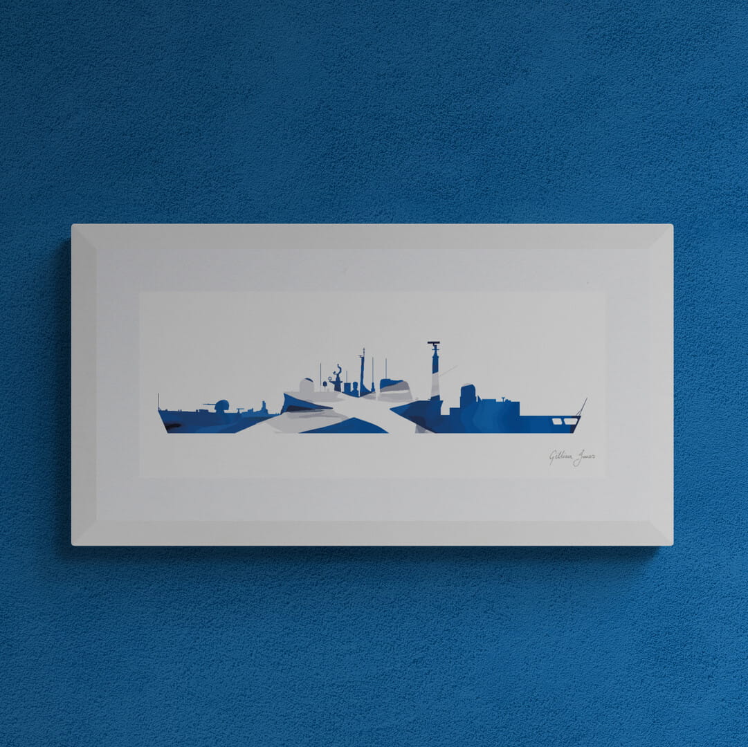 HMS GLASGOW (D88) Type 42 Destroyer Saltire Print