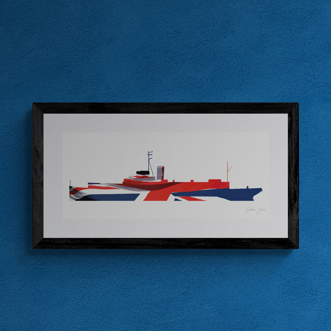 HMS Tiger Helicopter Cruiser Union Flag Print