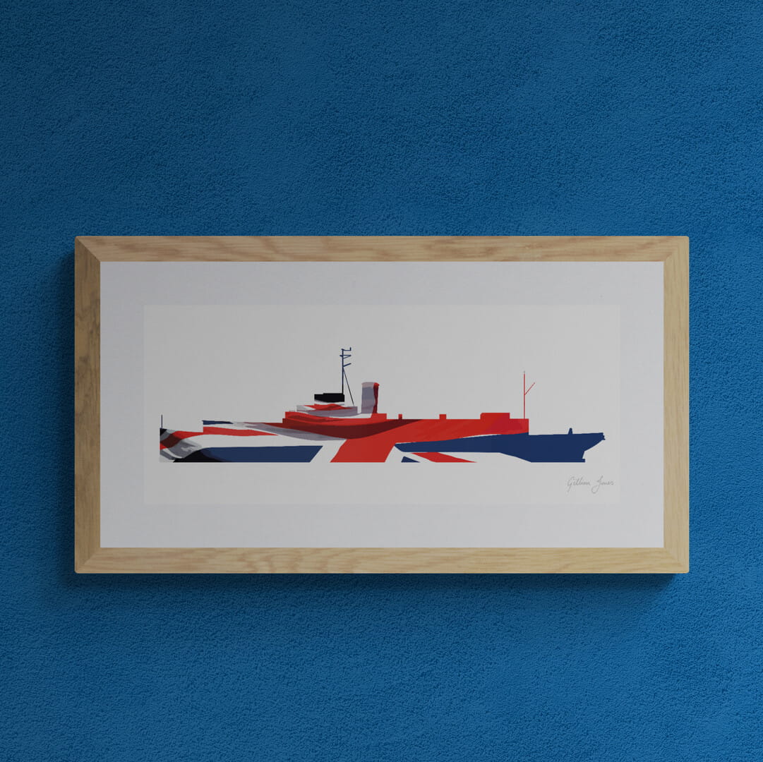 HMS Tiger Helicopter Cruiser Union Flag Print