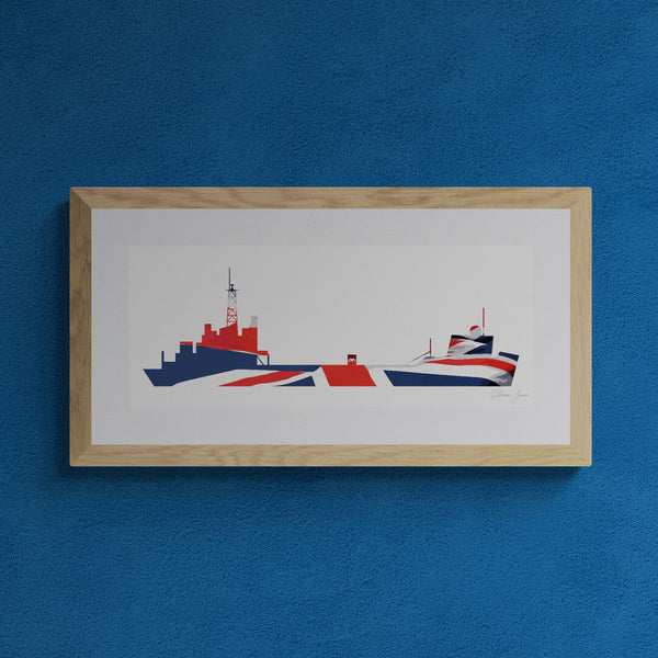 Hms Rampart HMS RAMPART / HMAV AKYAB Union Flag Print – Gillian Jones Designs
