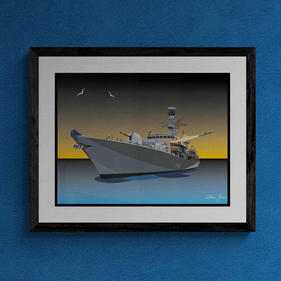 HMS SOMERSET Naval Strike Missile Launch Print