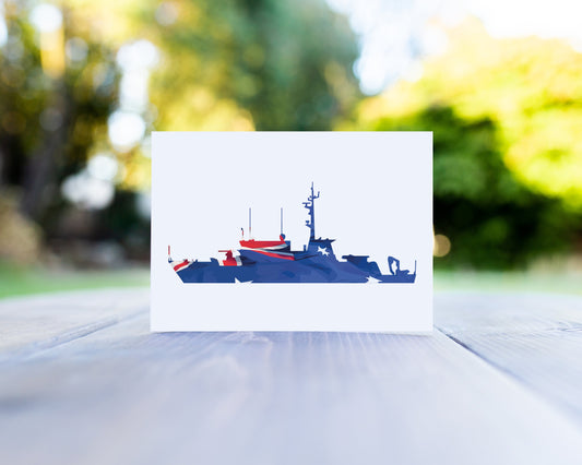 Huon Class Australian Flag Greeting Card