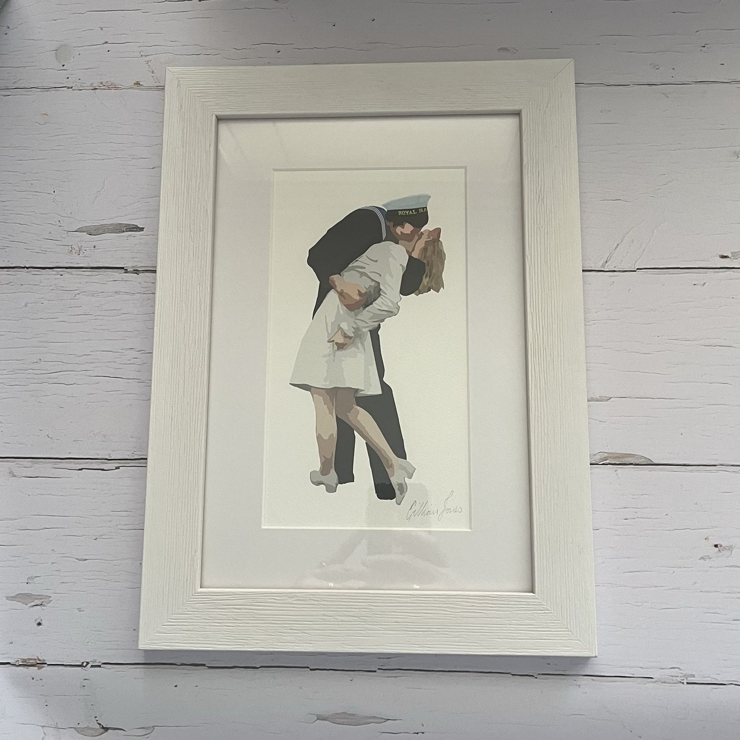 Kissing Sailor Framed Print