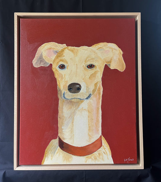 Lola the Lurcher Oil Painting