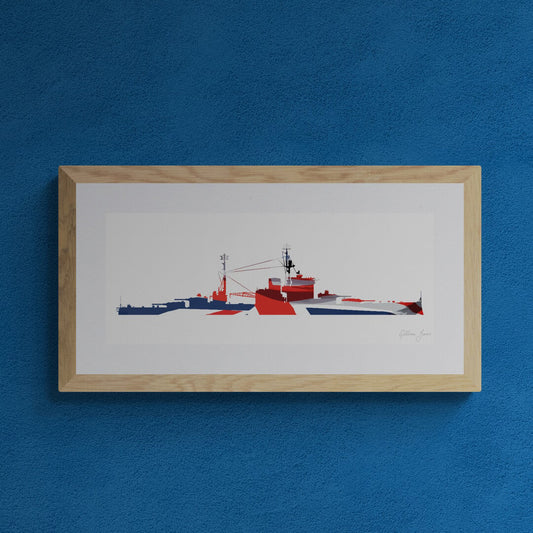 Queen Elizabeth Class Battleship Union Flag Print