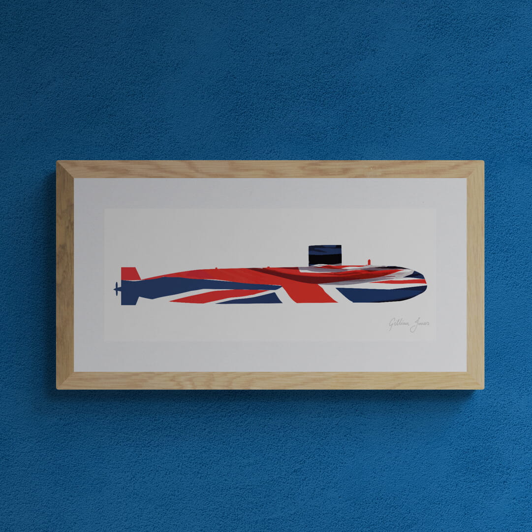 Swiftsure Class Submarine Union Flag Print