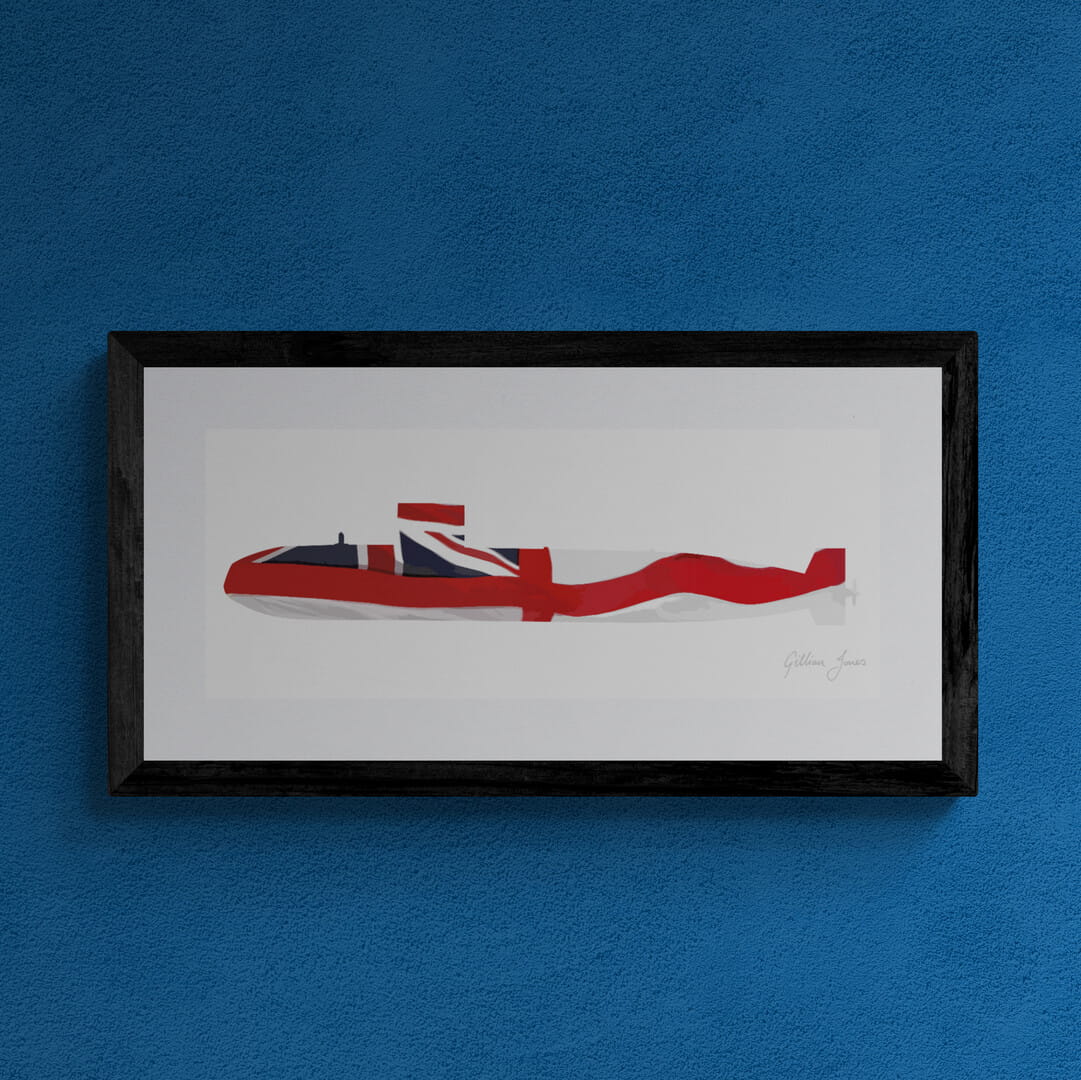 Swiftsure Class Submarine White Ensign Print