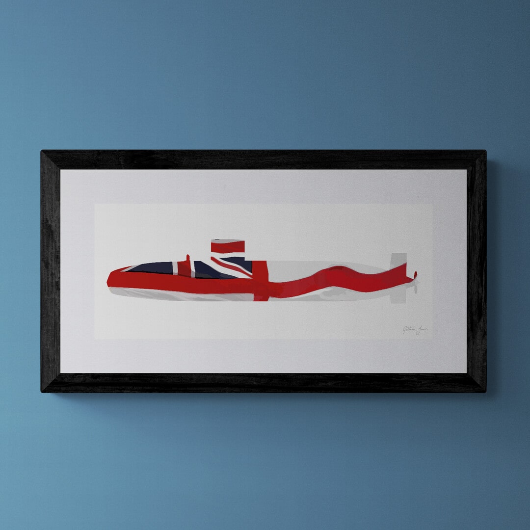 Swiftsure Class Submarine White Ensign Print