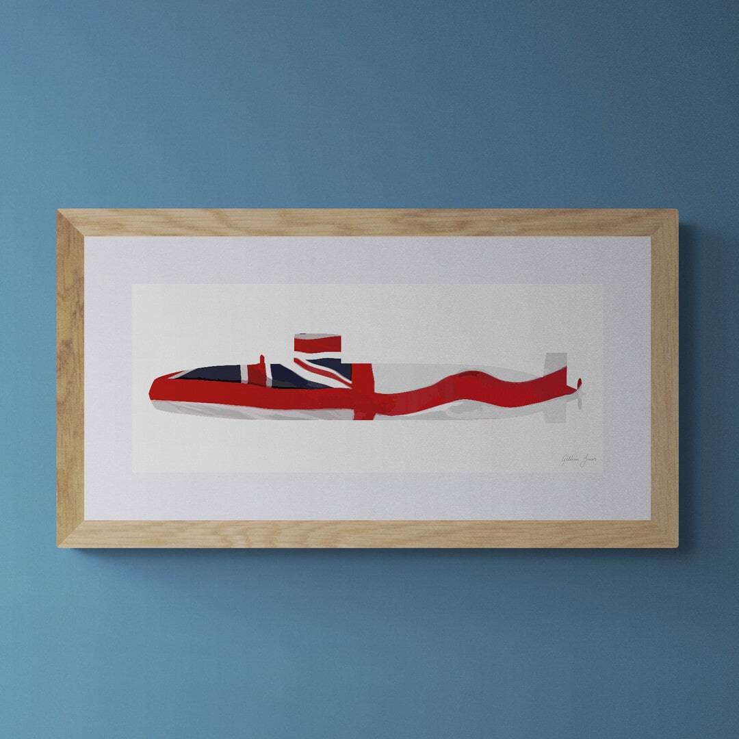 Swiftsure Class Submarine White Ensign Print