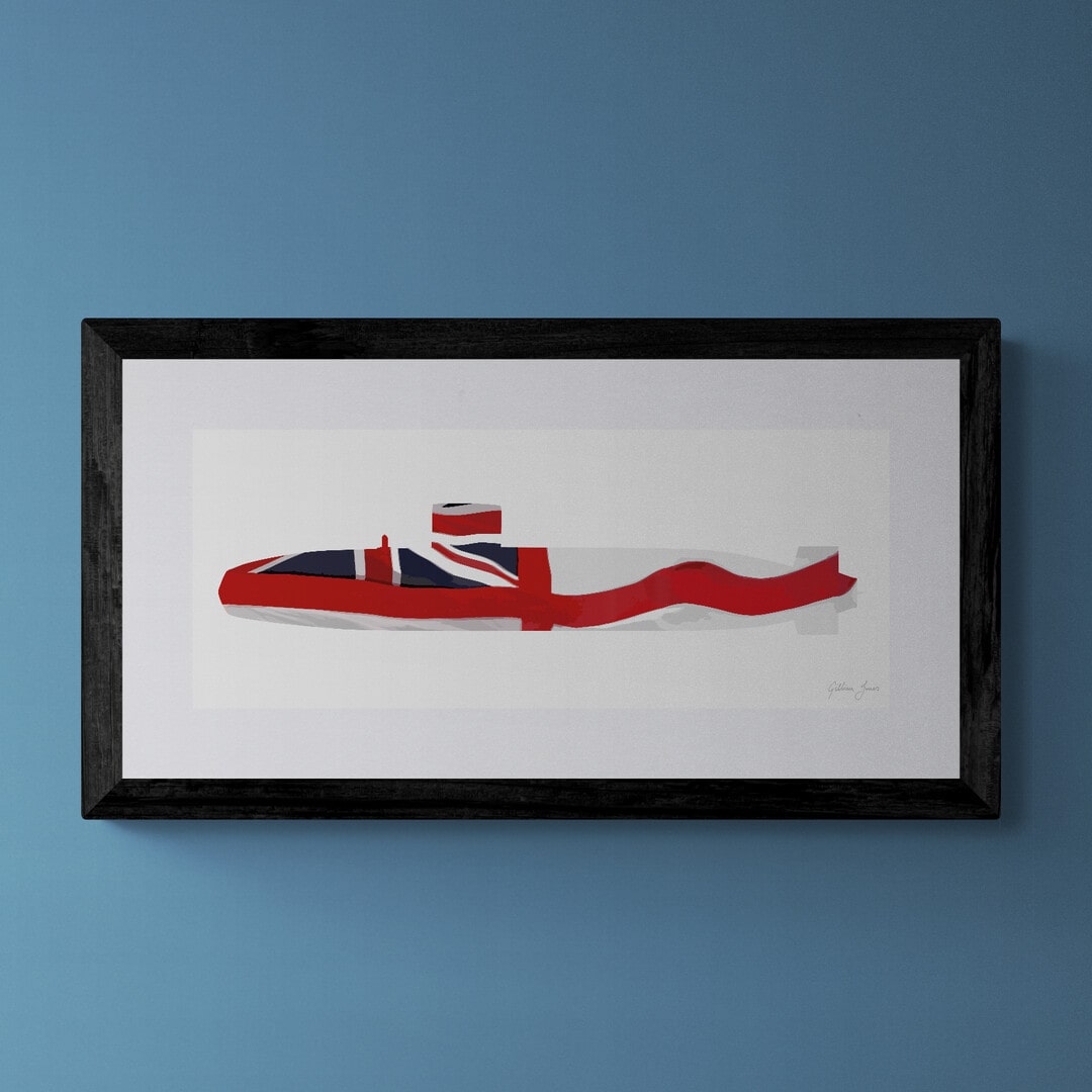 Swiftsure Class Submarine White Ensign Print