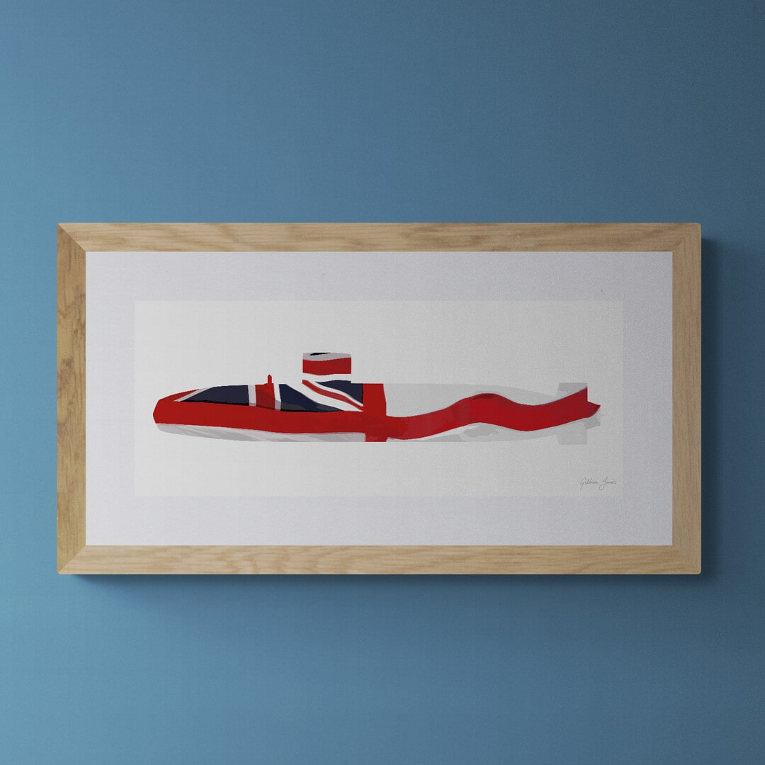 Swiftsure Class Submarine White Ensign Print