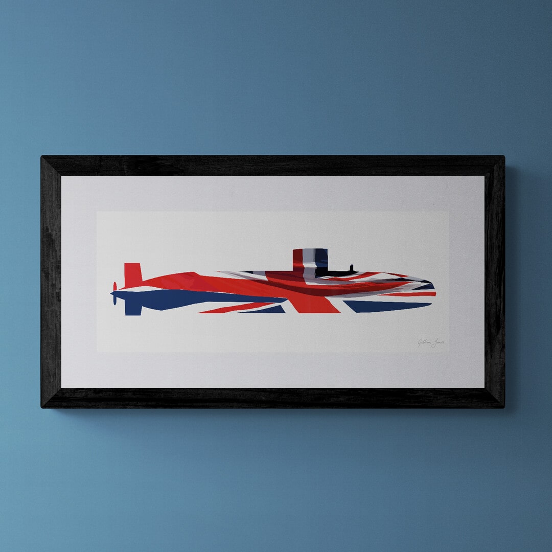 Swiftsure Class Submarine Union Flag Print