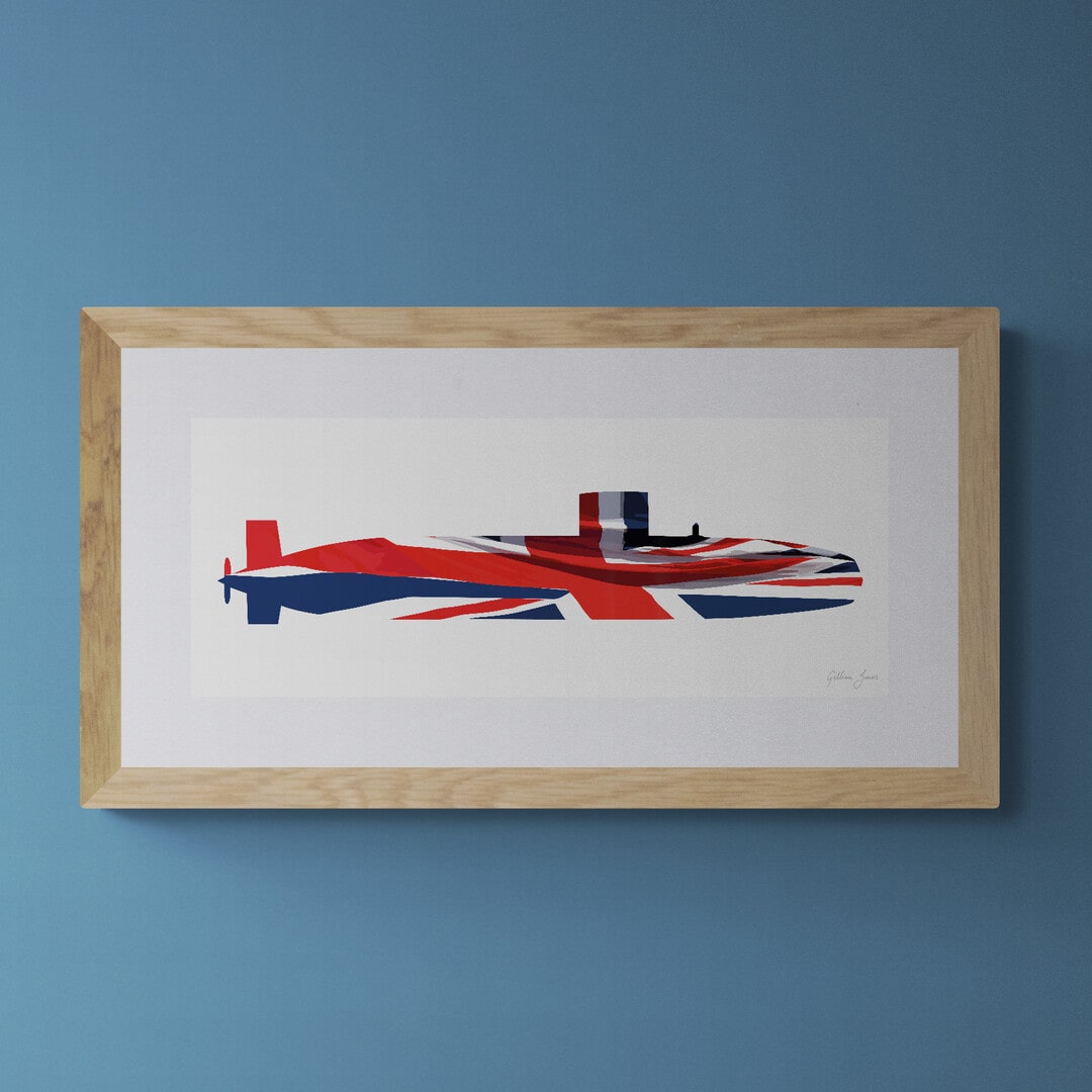 Swiftsure Class Submarine Union Flag Print