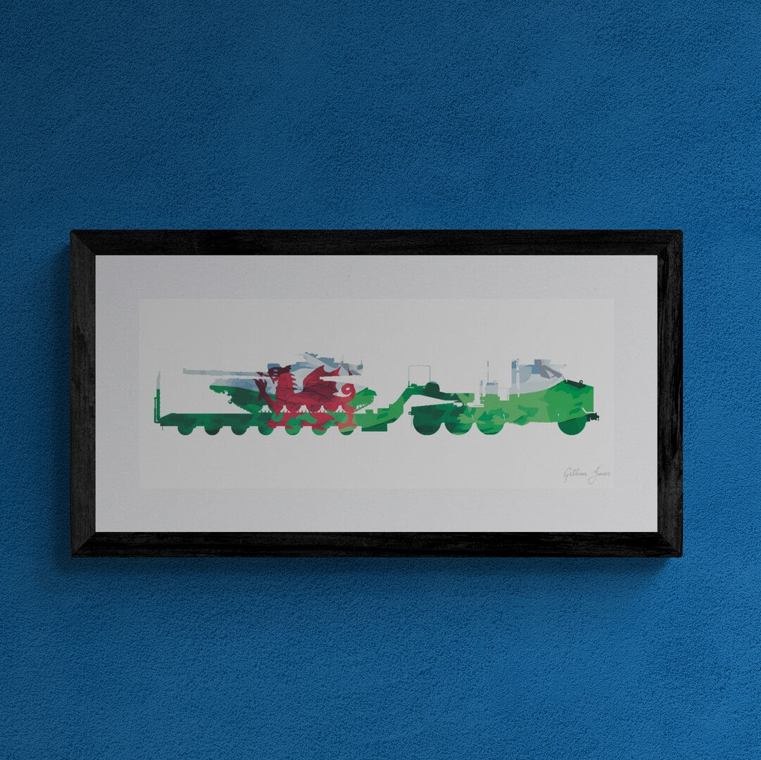 Oshkosh M1070 Tank Transporter Welsh Flag Print