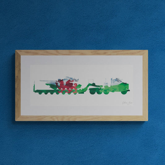 Oshkosh M1070 Tank Transporter Welsh Flag Print