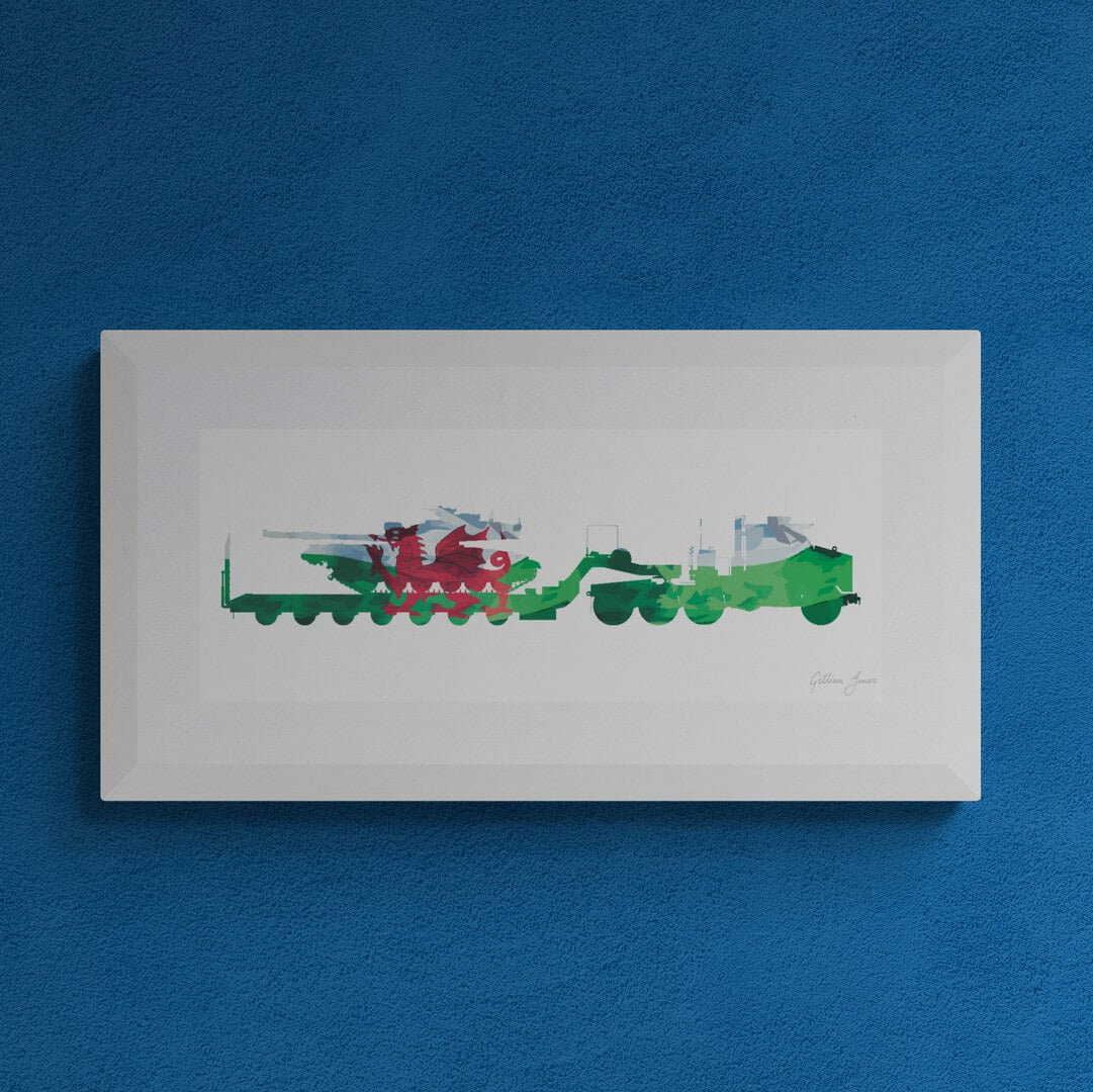 Oshkosh M1070 Tank Transporter Welsh Flag Print