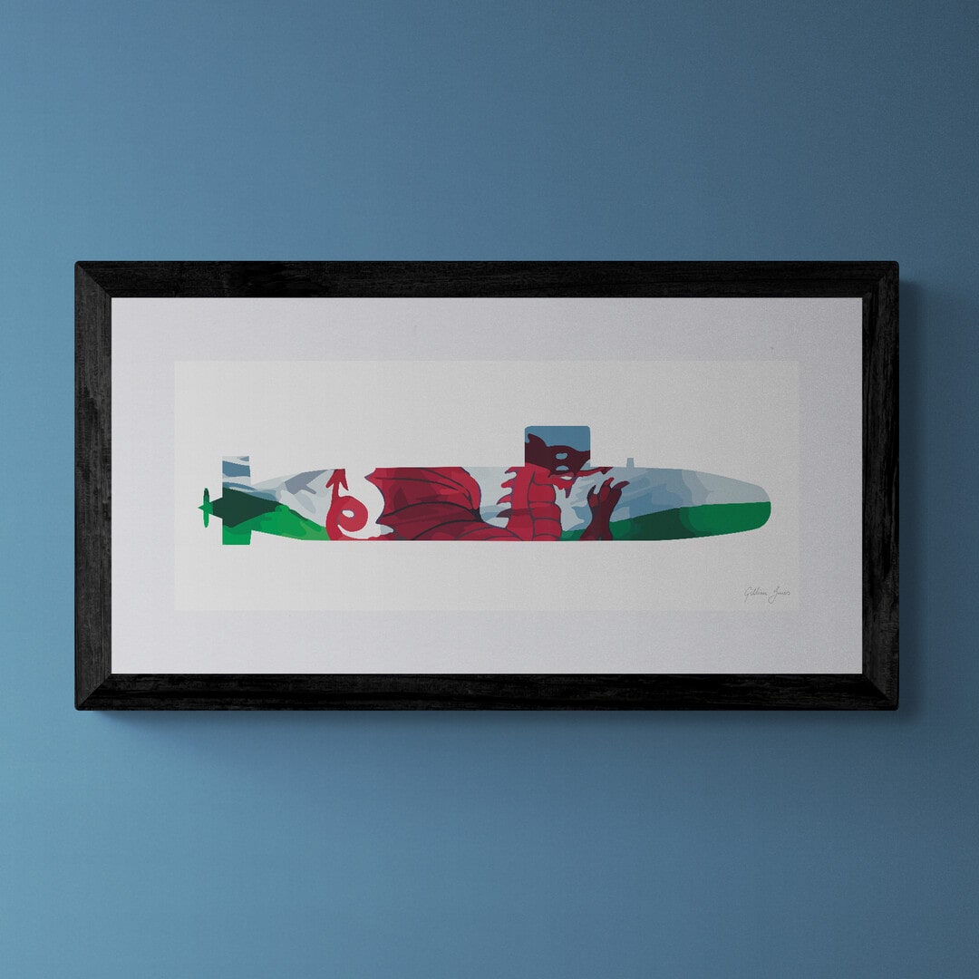 Trafalgar Class Submarine Welsh Dragon Print