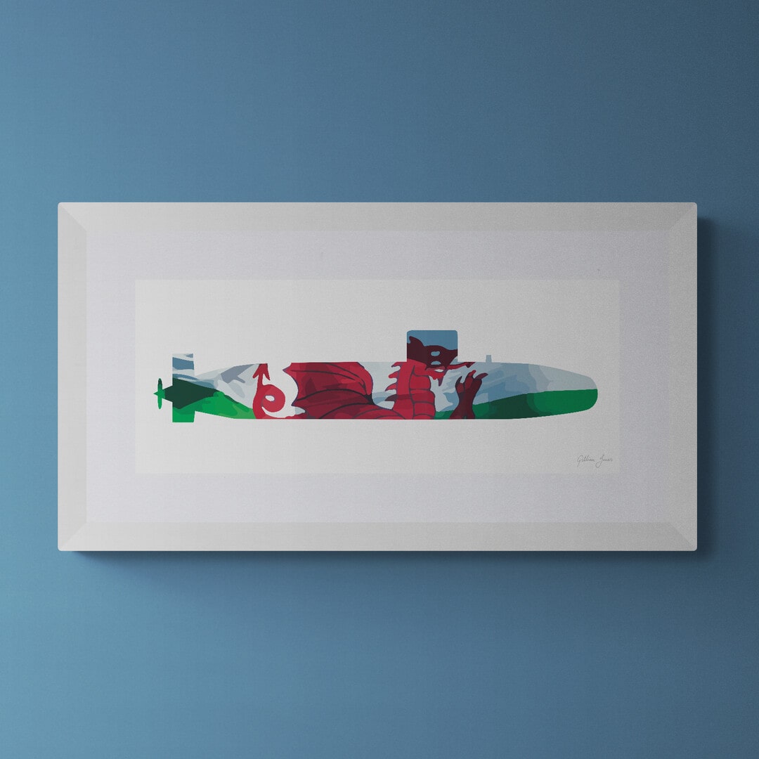 Trafalgar Class Submarine Welsh Dragon Print