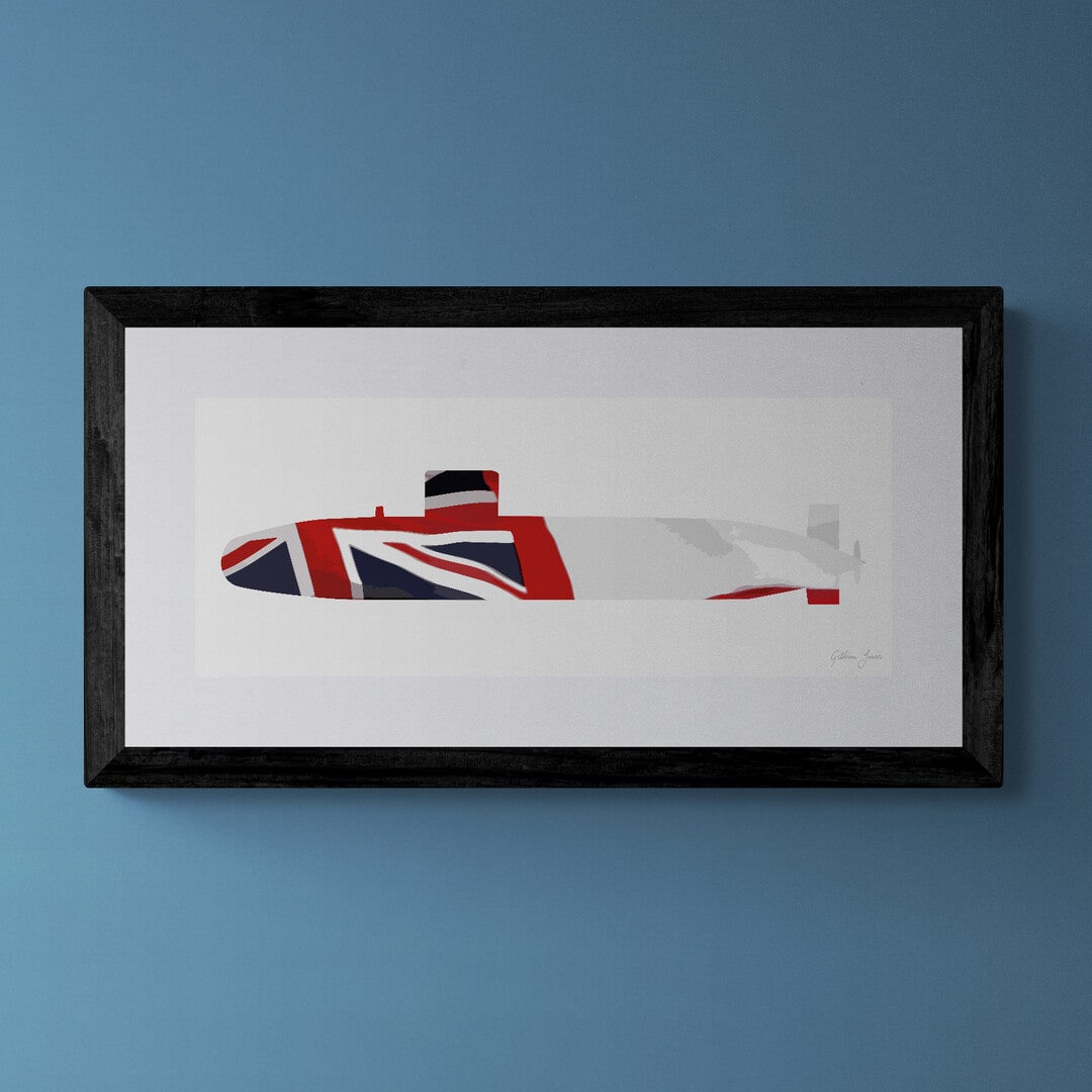 Trafalgar Class Submarine White Ensign Print