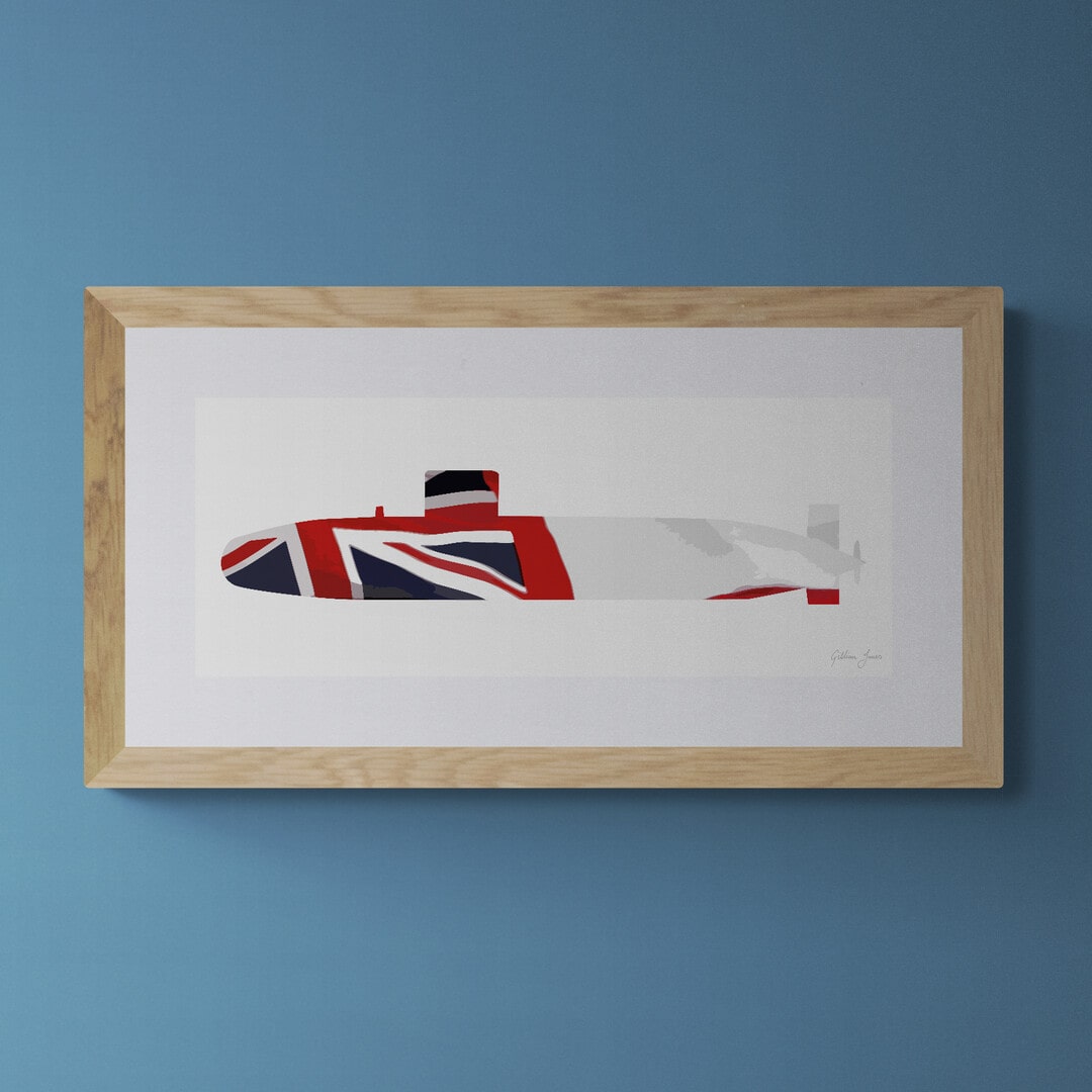 Trafalgar Class Submarine White Ensign Print