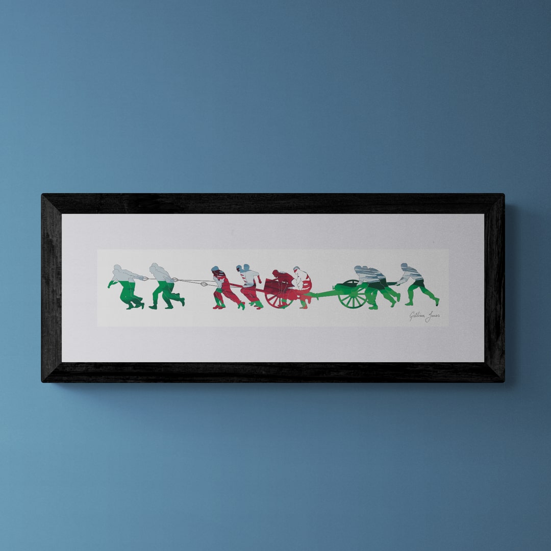 Field Gun Run Welsh Flag Print