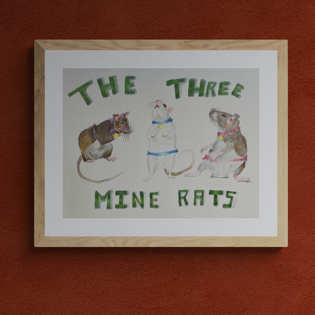 Three Mine Rats Print