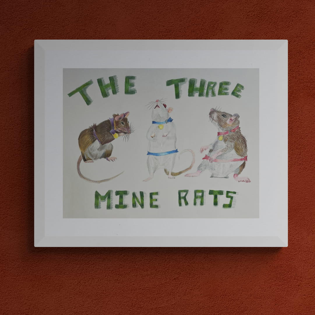 Three Mine Rats Print