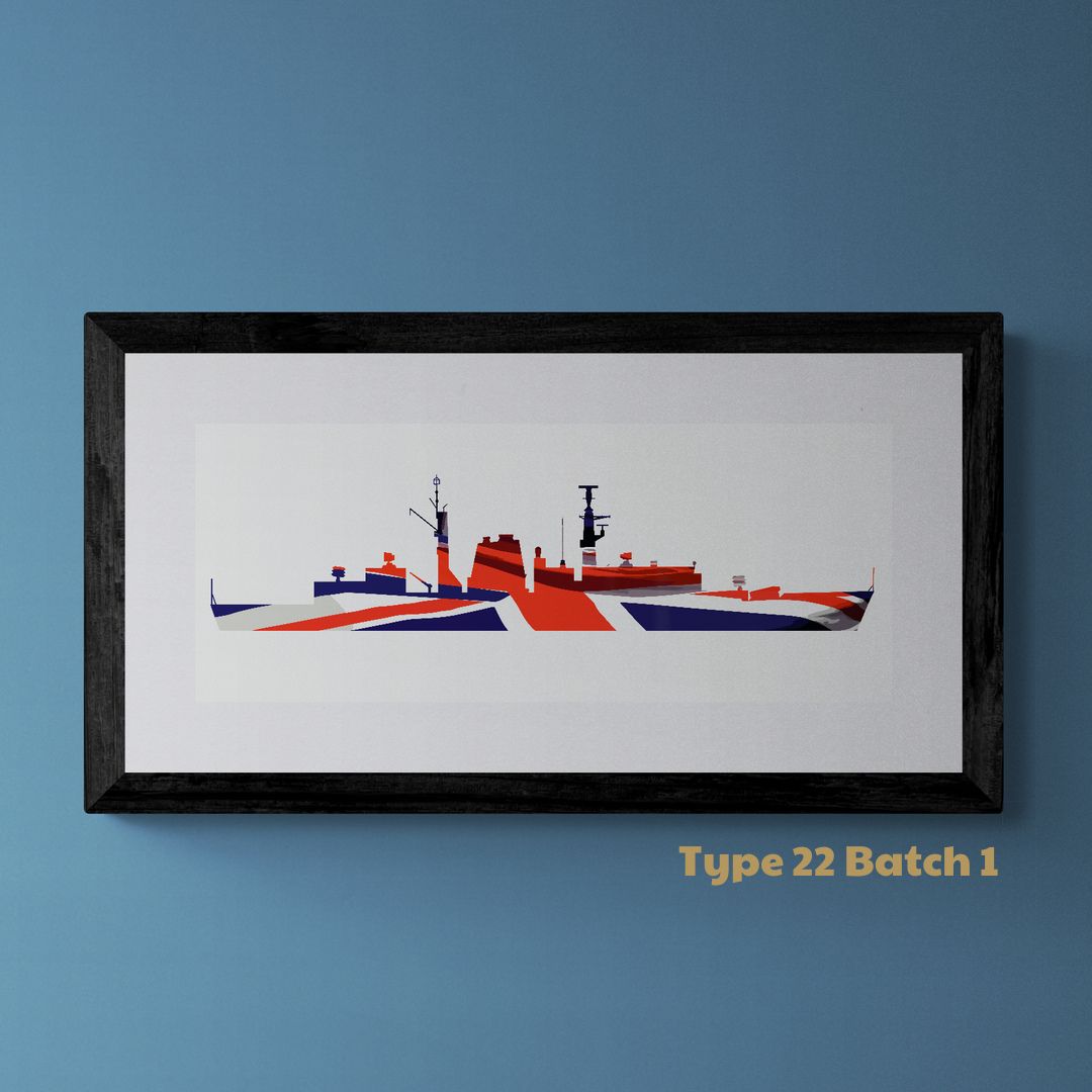 Broadsword Class Type 22 Frigate Union Flag Print