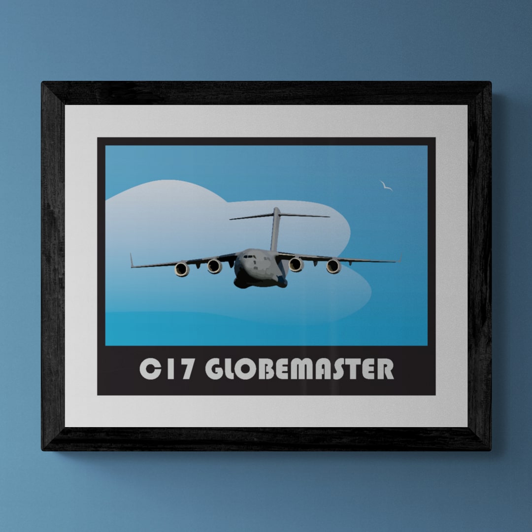 C17 Globemaster Retro Print