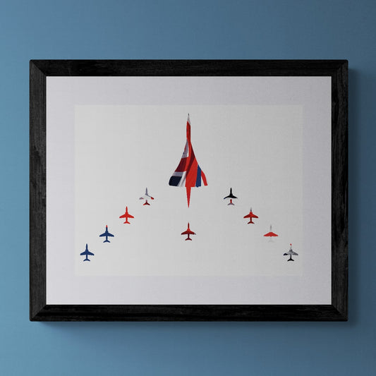Concorde and the Red Arrows Print