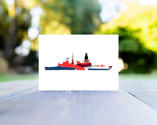 Daring Class Type 45 Destroyer Union Flag Greeting Card