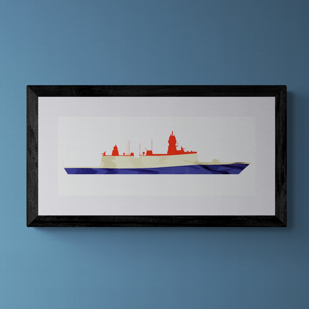 De Zeven Provinciën Class Frigate Dutch Flag Print