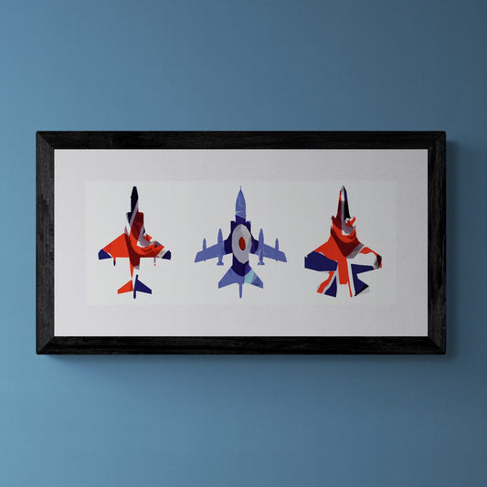 Harrier GR7, Tornado GR4 and F35B Trio Limited Edition Print