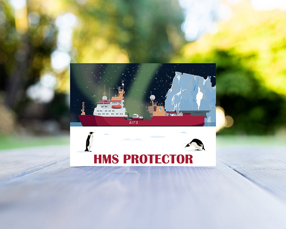 HMS Protector Aurora Greeting Card