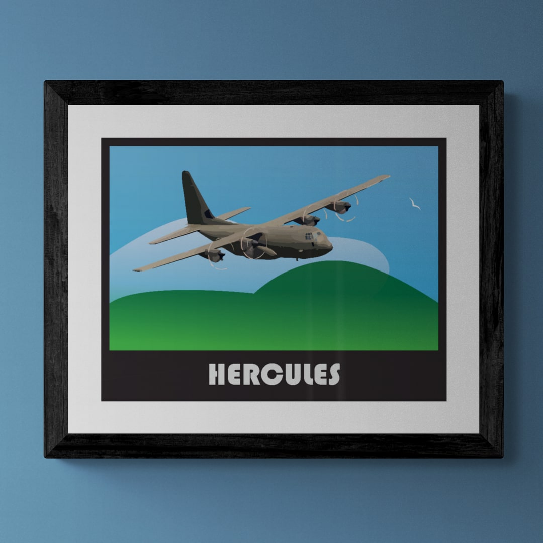 C130J Hercules Retro Print
