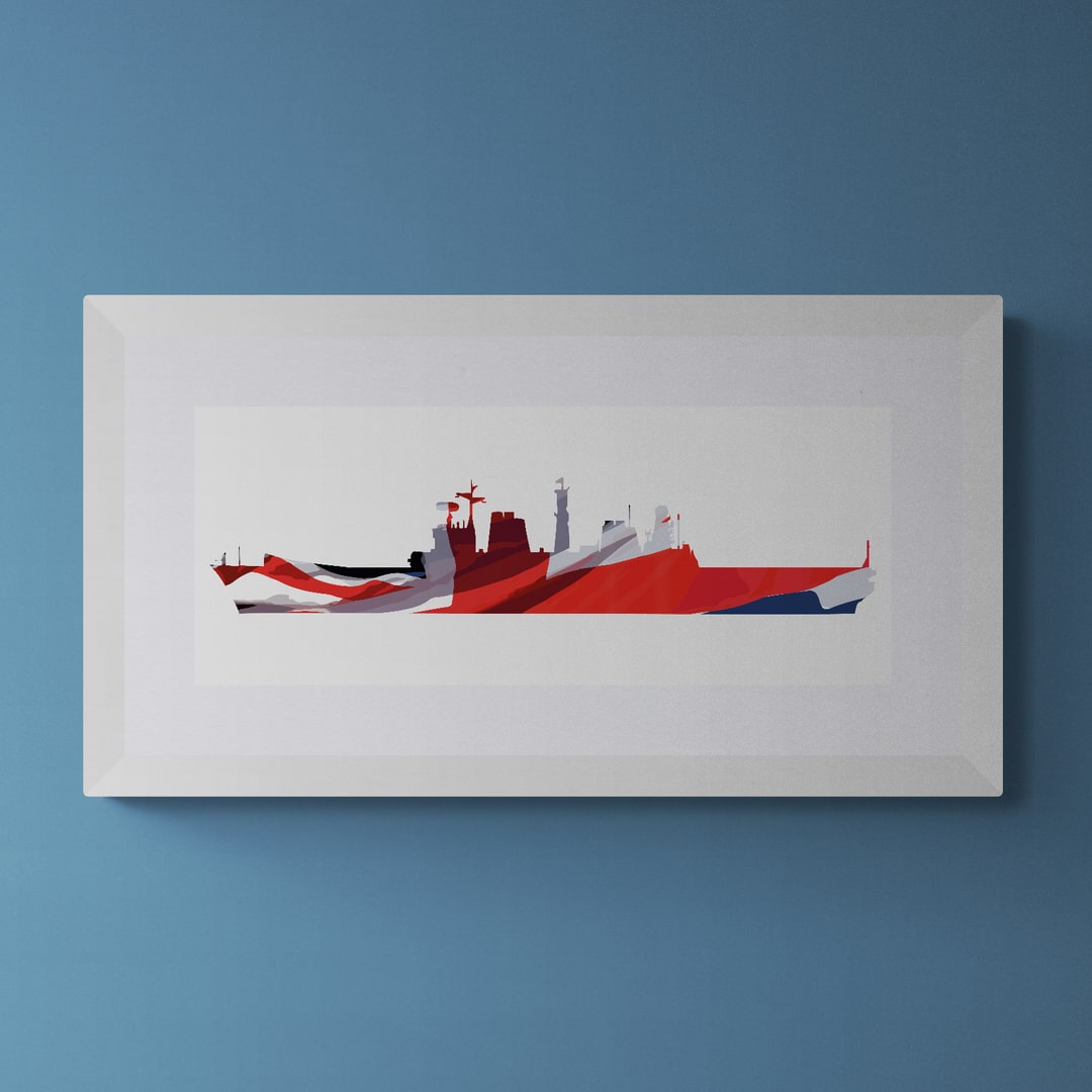 Invincible Class Aircraft Carrier Union Flag Print