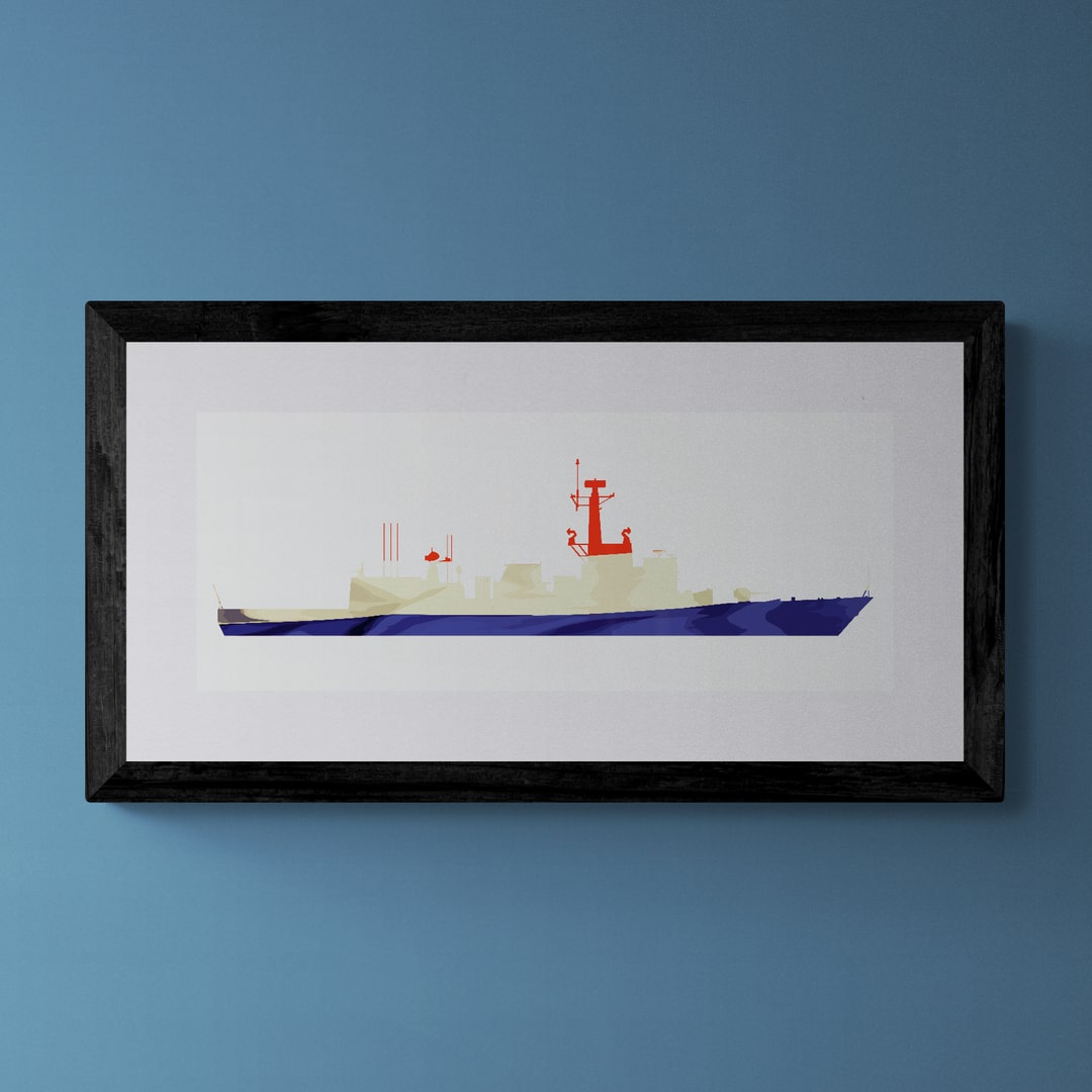 Karel Doorman Class Frigate Dutch Flag Print