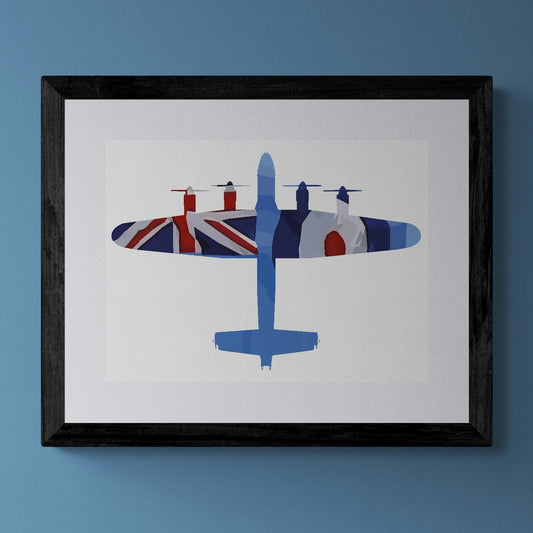 Avro Lancaster RAF Ensign print by Gillian Jones. Royal Air Force Bomber Command.