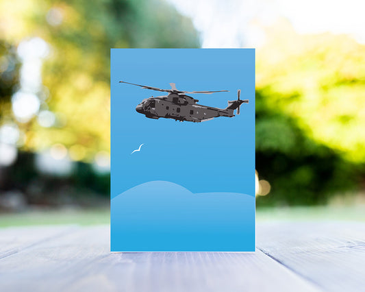 Merlin Helicopter Retro Greeting Card