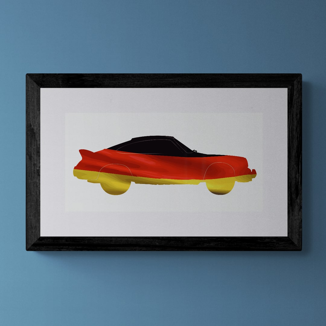 Porsche 911 German Flag Print