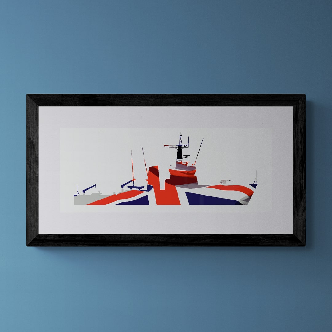River Class Minesweeper Union Flag Print