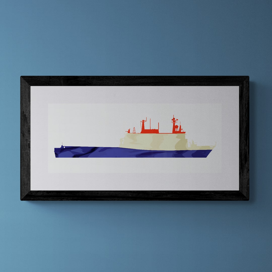 Rotterdam Class Landing Platform Dock Dutch Flag Print