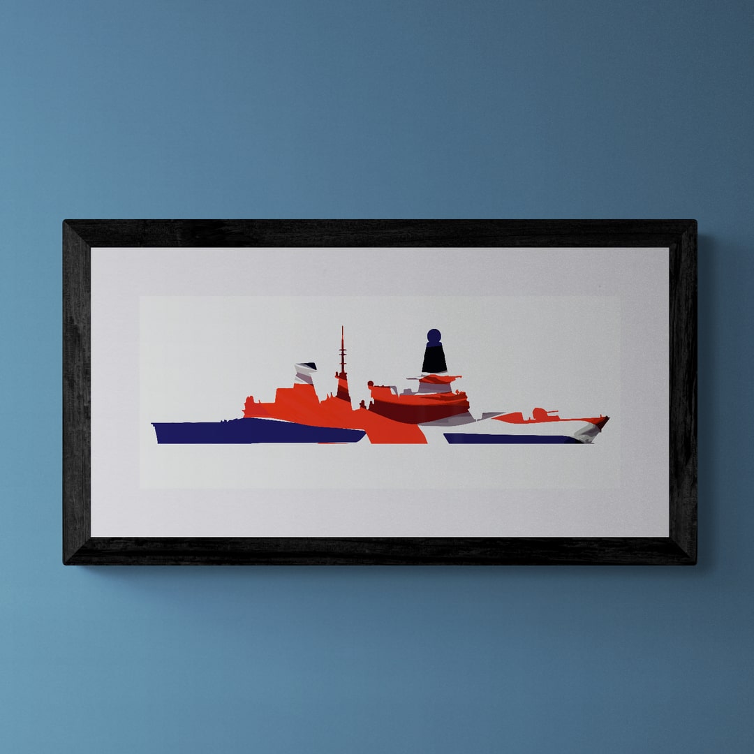 Daring Class Type 45 Destroyer Union Flag Print