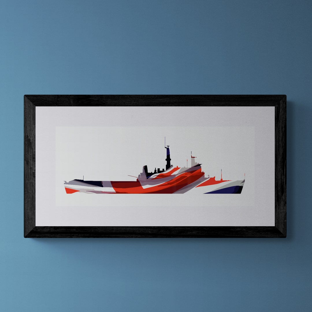 Fearless Class Landing Platform Dock Union Flag Print
