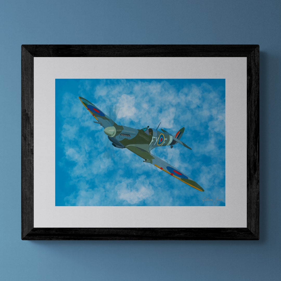 "Danced the skies on laughter-silvered wings" Spitfire Limited Edition Print