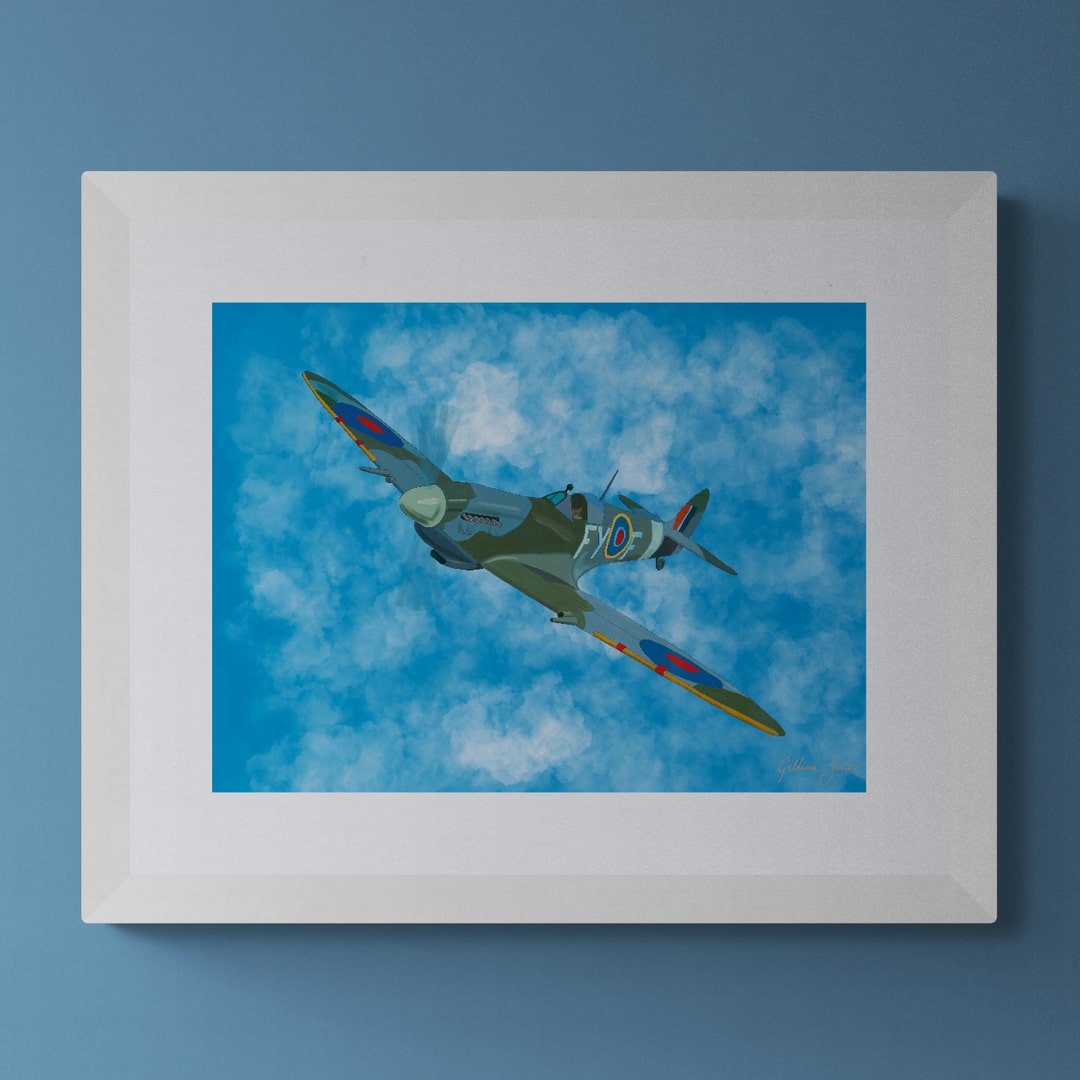 "Danced the skies on laughter-silvered wings" Spitfire Limited Edition Print