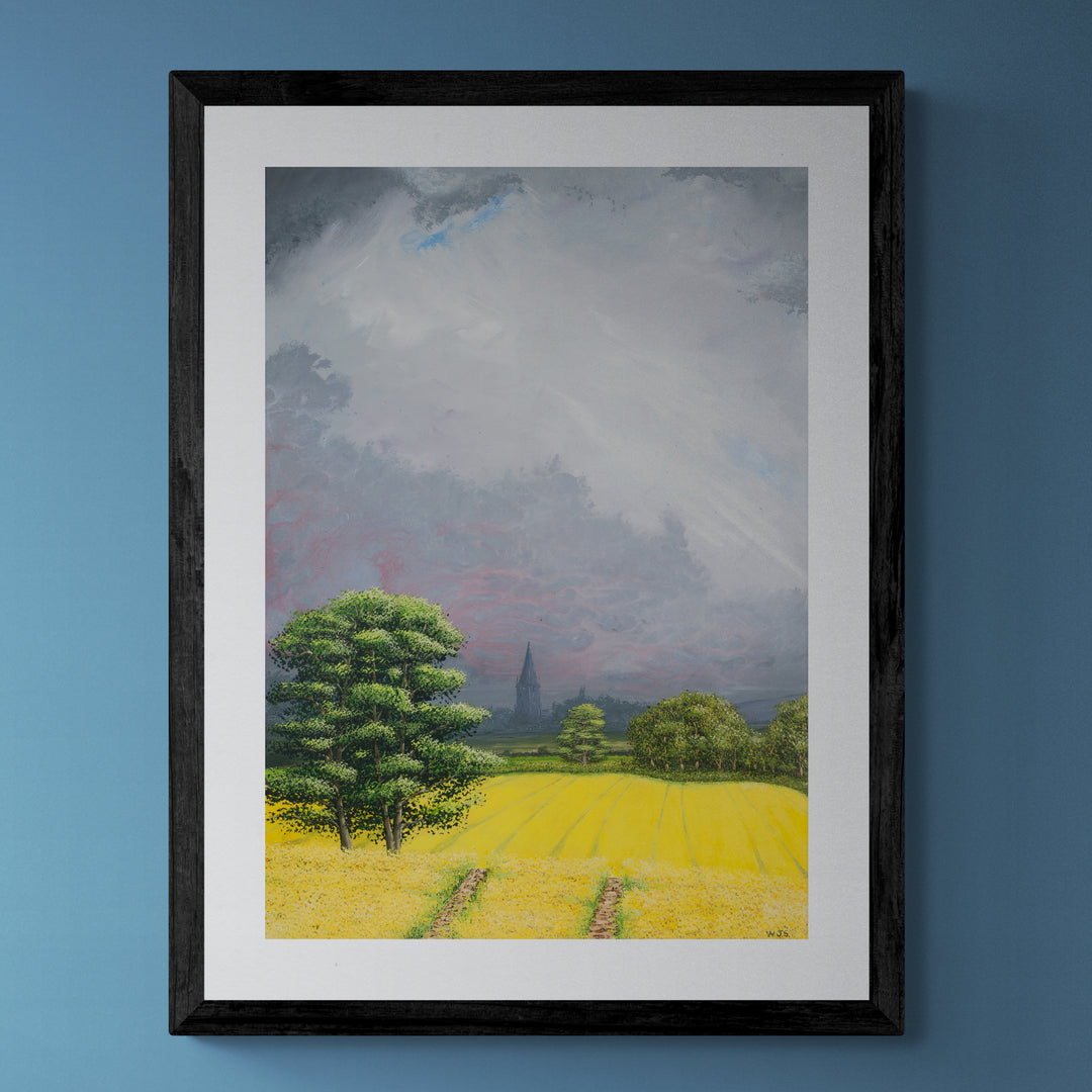 "Sunshine fields under a troubled sky" fine art print