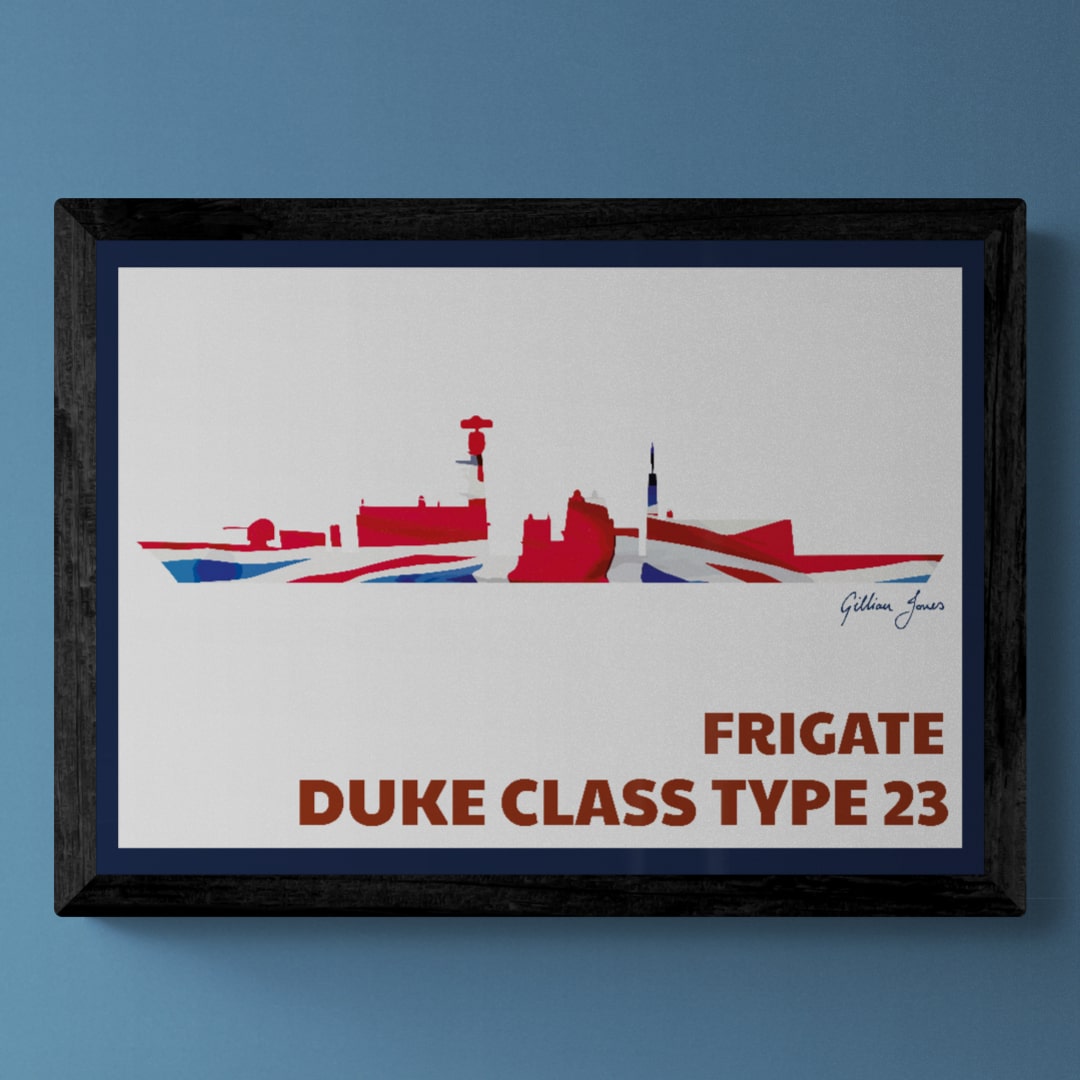 Type 23 Frigate Poster – Gillian Jones Designs