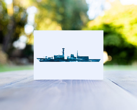 Type 23 Frigate Stormy Seas Greeting Card