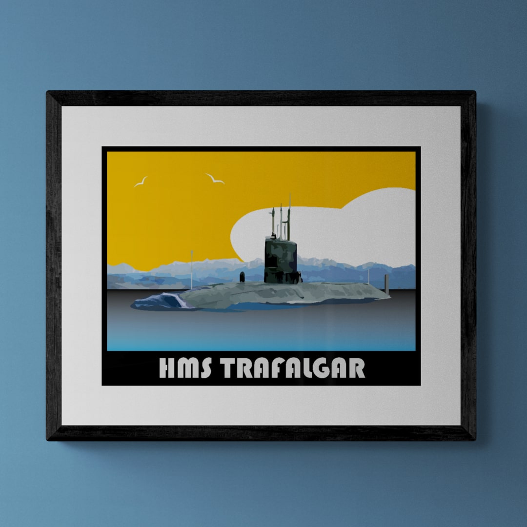 Trafalgar Class Submarine Retro Print